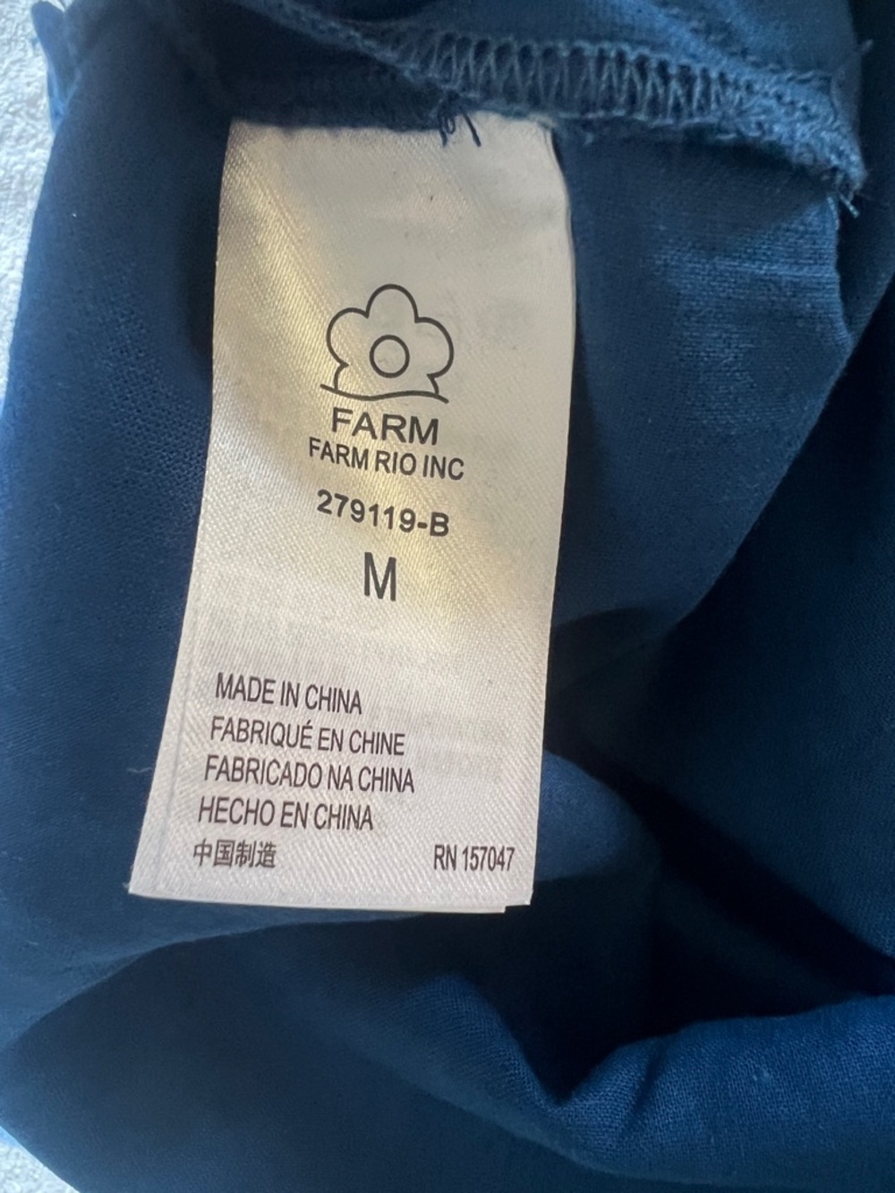 FARM Rio x Anthropologie Blue Embroidered Wide-Leg Pants Size Medium NWT - Picture 12 of 15